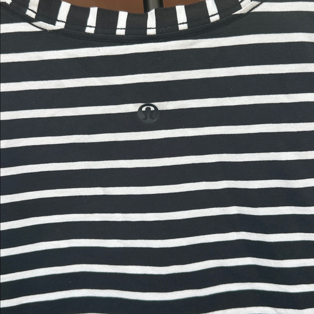 lululemon athletica Black and White Striped Long Sleeve Top - Picture 2 of 3